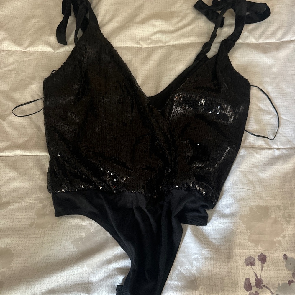 Black sequin bodysuit